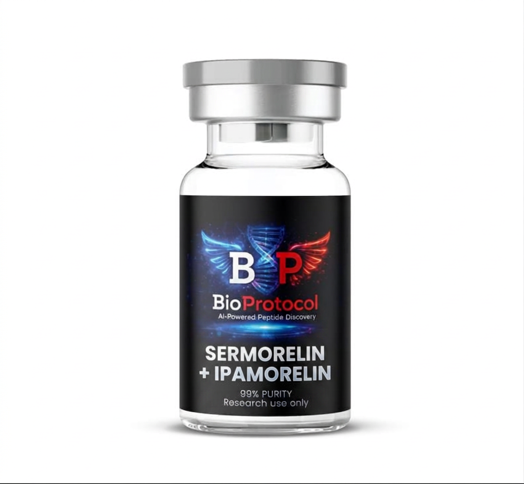 Sermorelin + Ipamorelin research peptide vial
